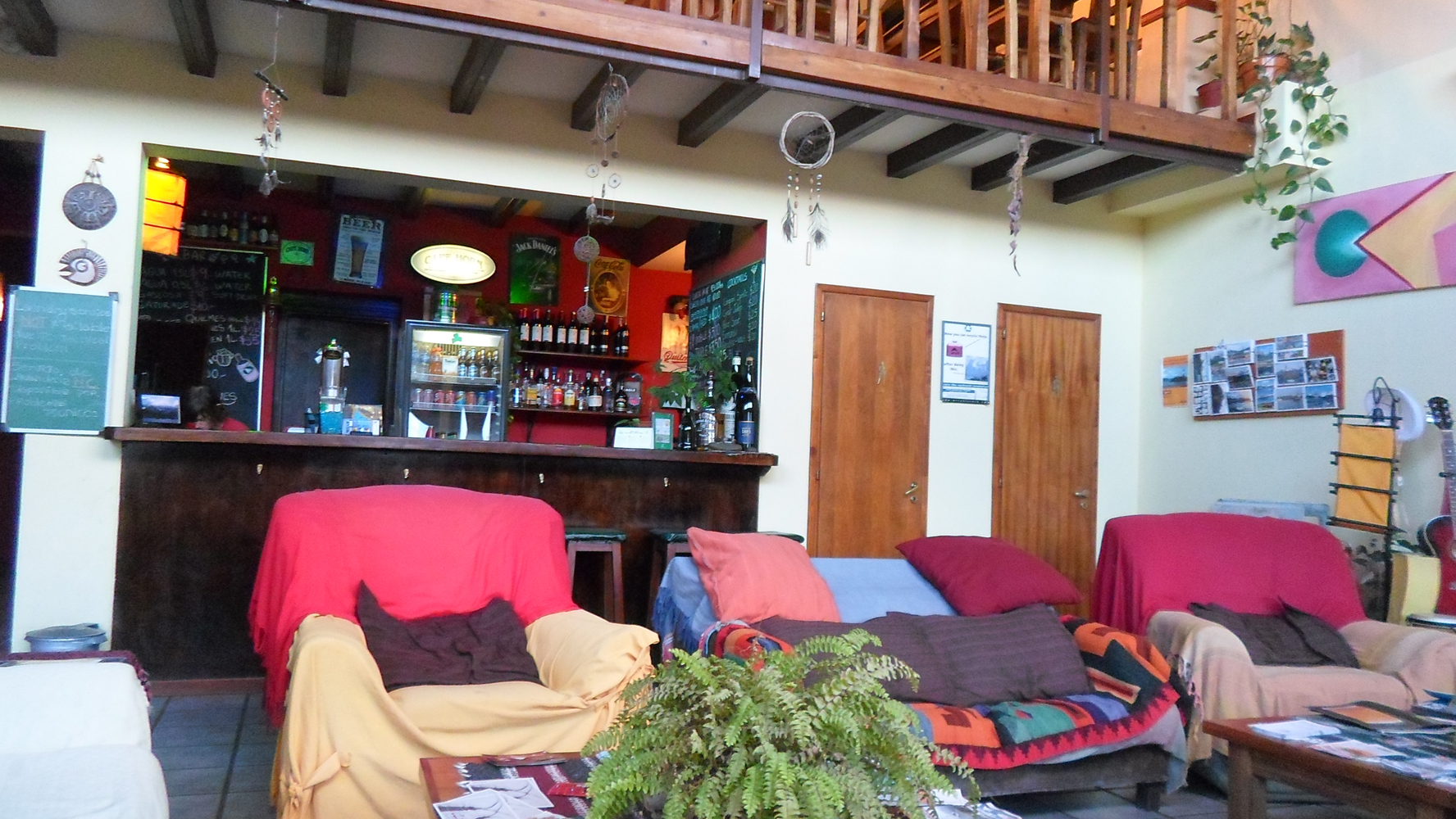 Sala de convivência no albergue de Ushuaia
