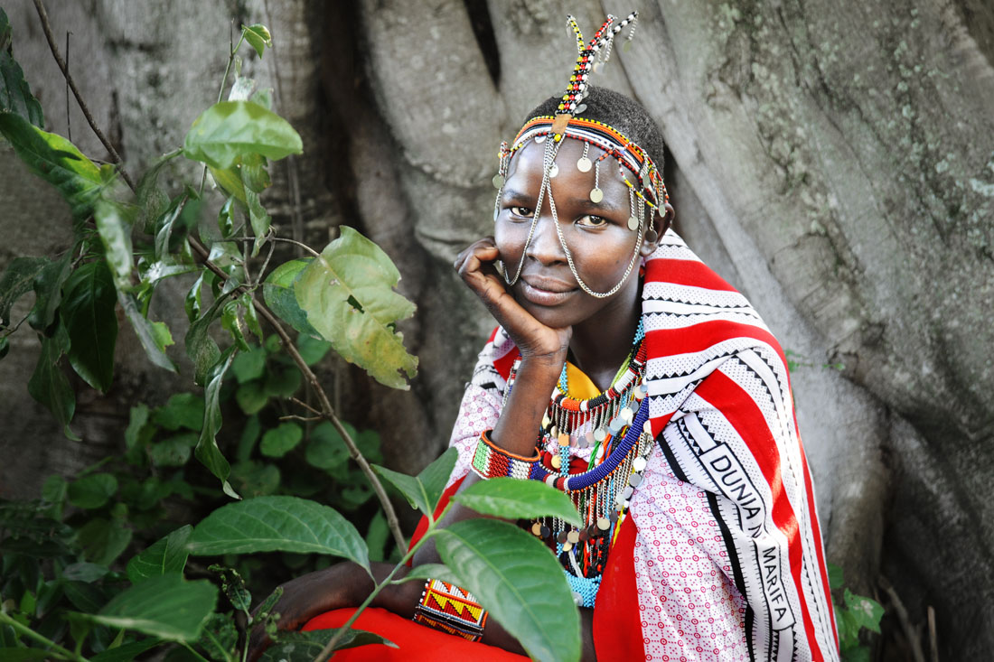Mulher da tribo Masai na África